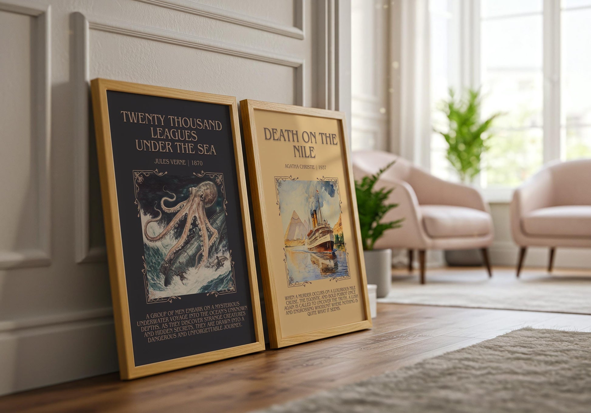 Twenty Thousand Leagues Under the Sea by Jules Verne| Descriptive Book Poster | Blurby