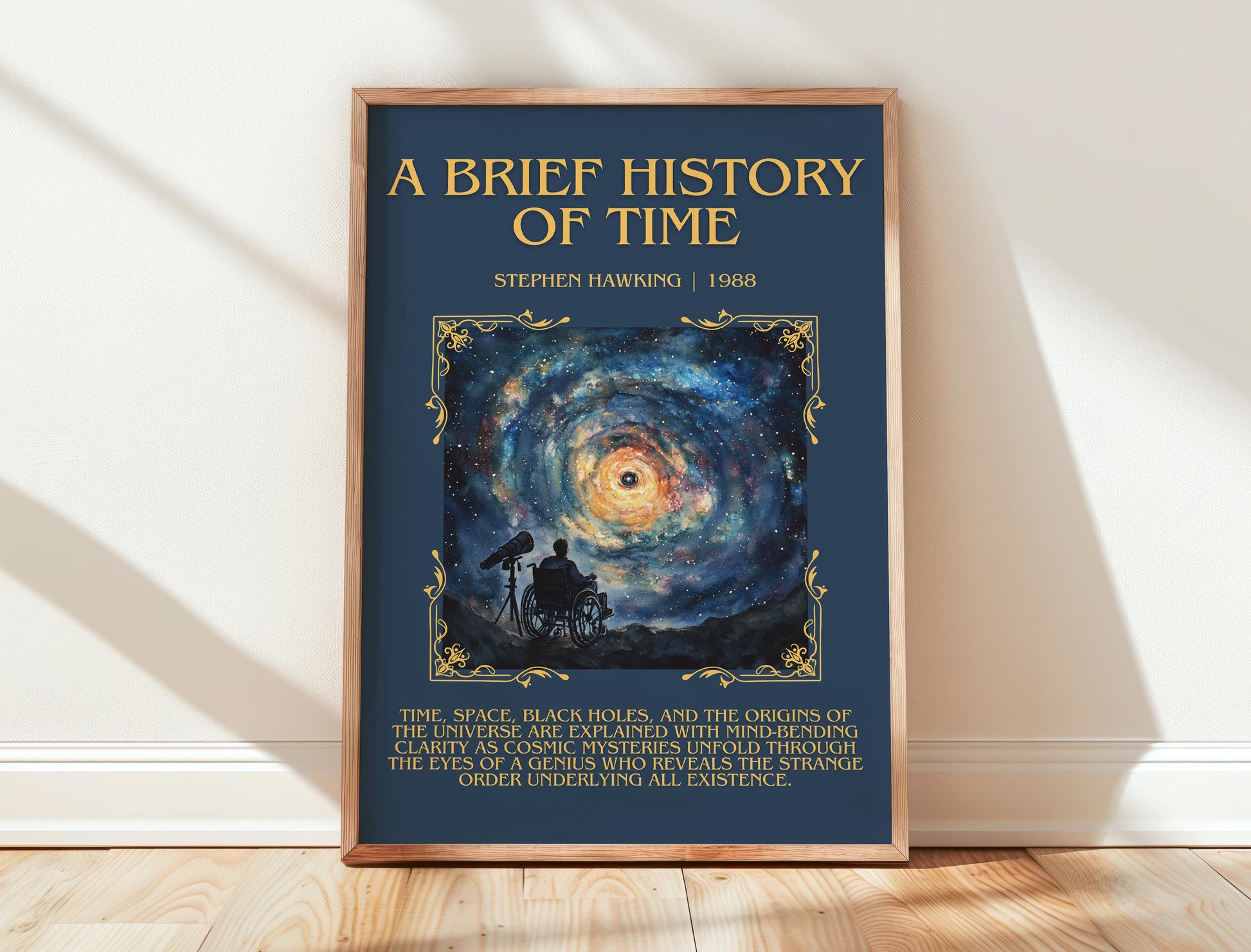 A Brief History of Time by Stephen Hawking| Descriptive Book Poster | Blurby