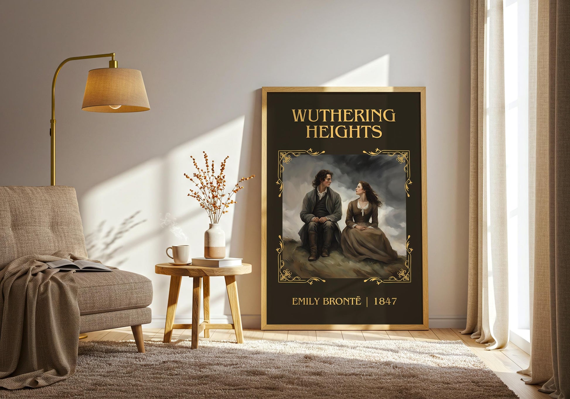 Wuthering Heights by Charlotte Bronte | Descriptive Book Poster | Minimalist