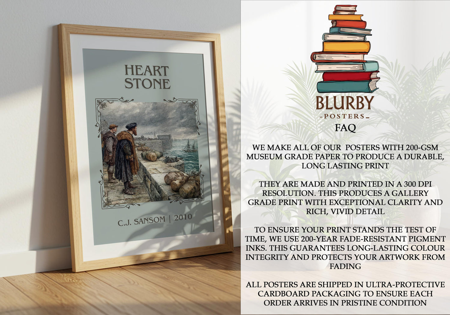 Heart Stone by C.J. Sansom | Descriptive Book Poster | Minimalist