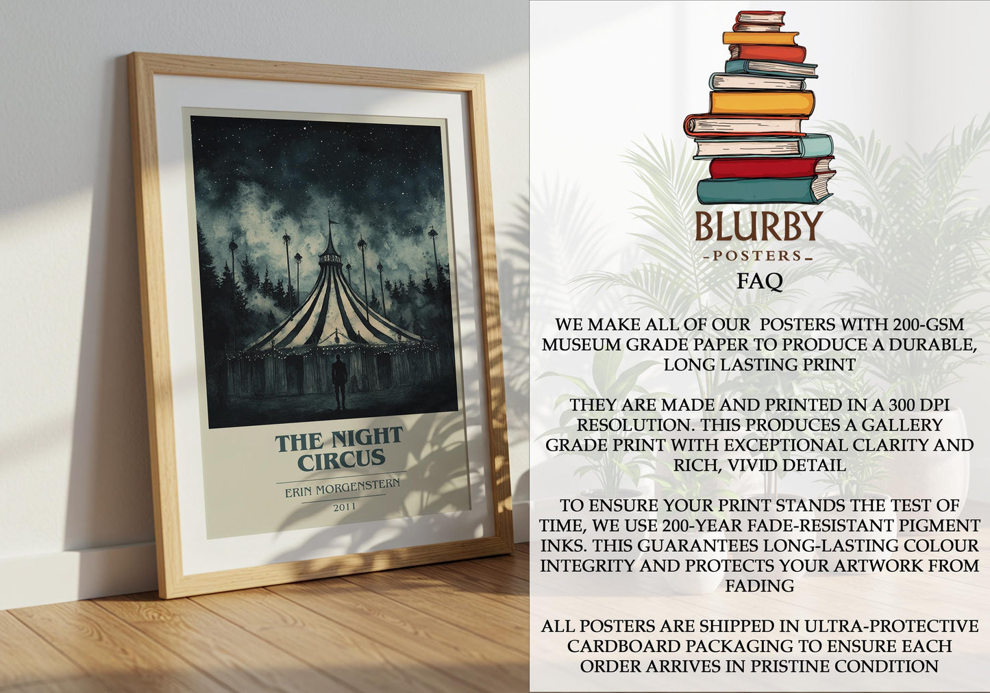 The Night Circus by Erin Morgenstern | Book Poster | Literary Art Gift For Book Lover | Novel Inspired Wall Art | Free Delivery