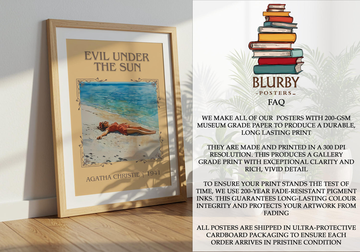 Evil Under The Sun by Agatha Christie | Descriptive Book Poster | Minimalist