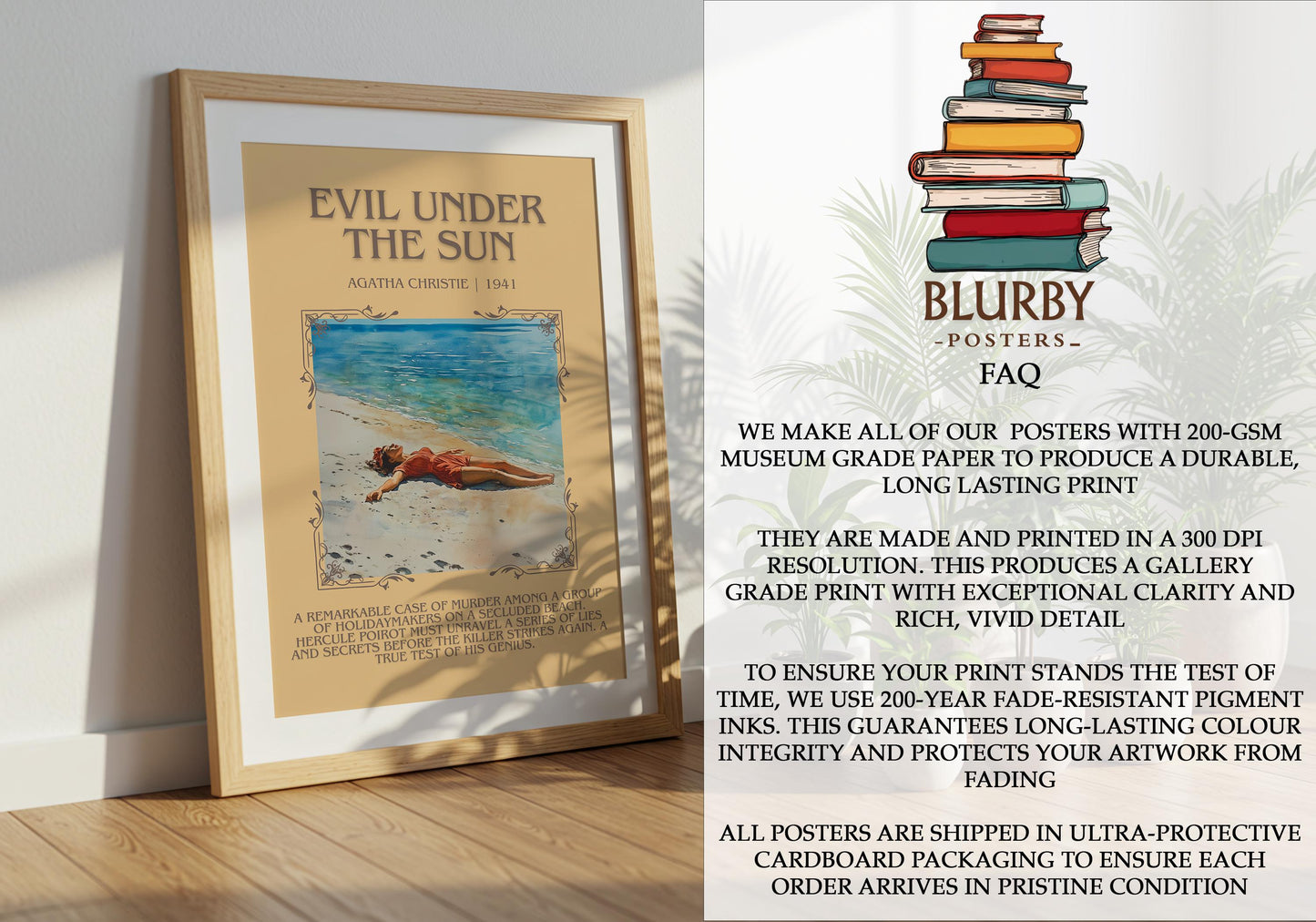 Evil Under The Sun by Agatha Christie | Descriptive Book Poster | Blurby