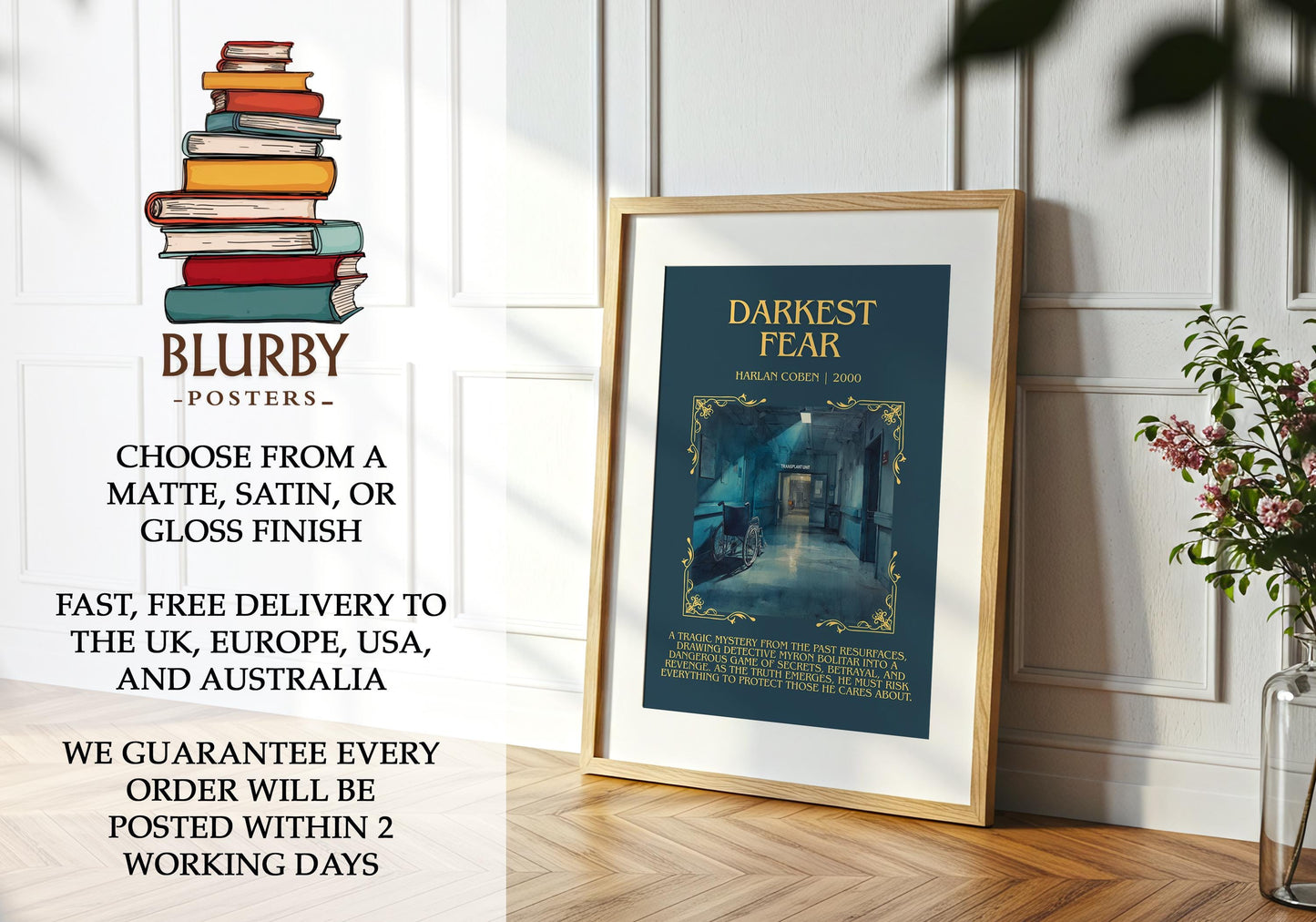 Darkest Fear book poster packaging – museum-quality print rolled in protective tube