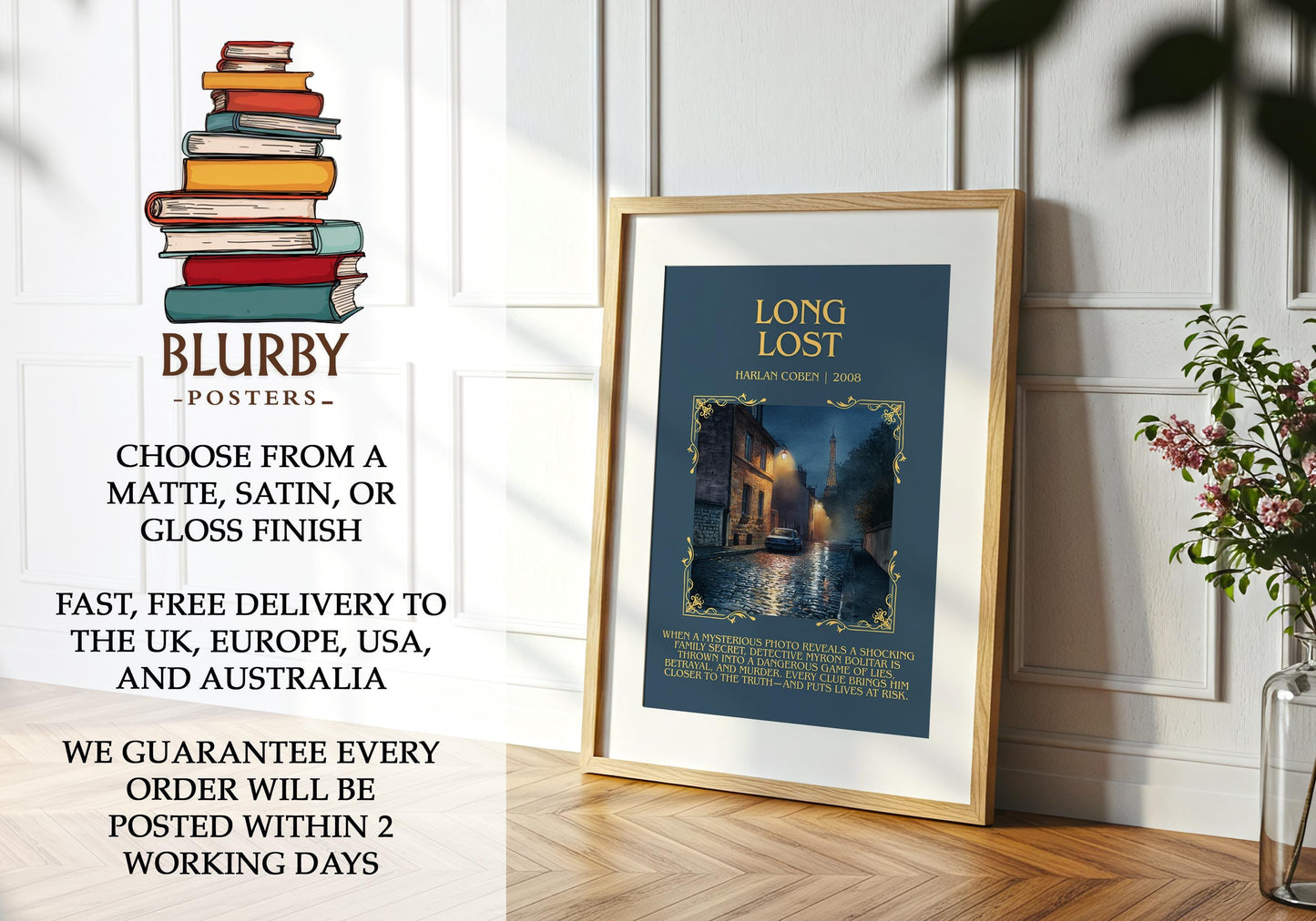 Long Lost book poster packaging – museum-quality print rolled in protective tube