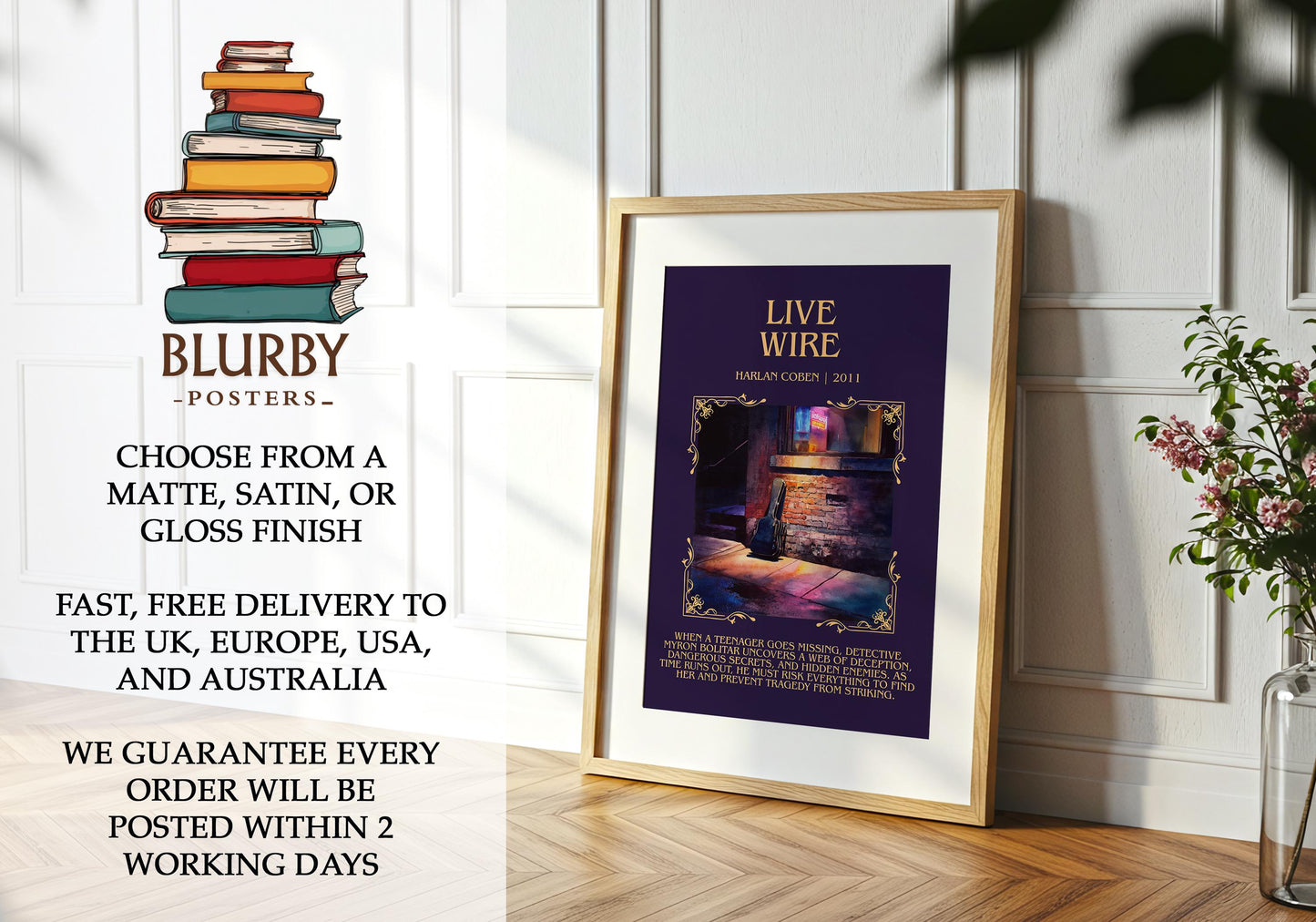 Live Wire book poster packaging – museum-quality print rolled in protective tube