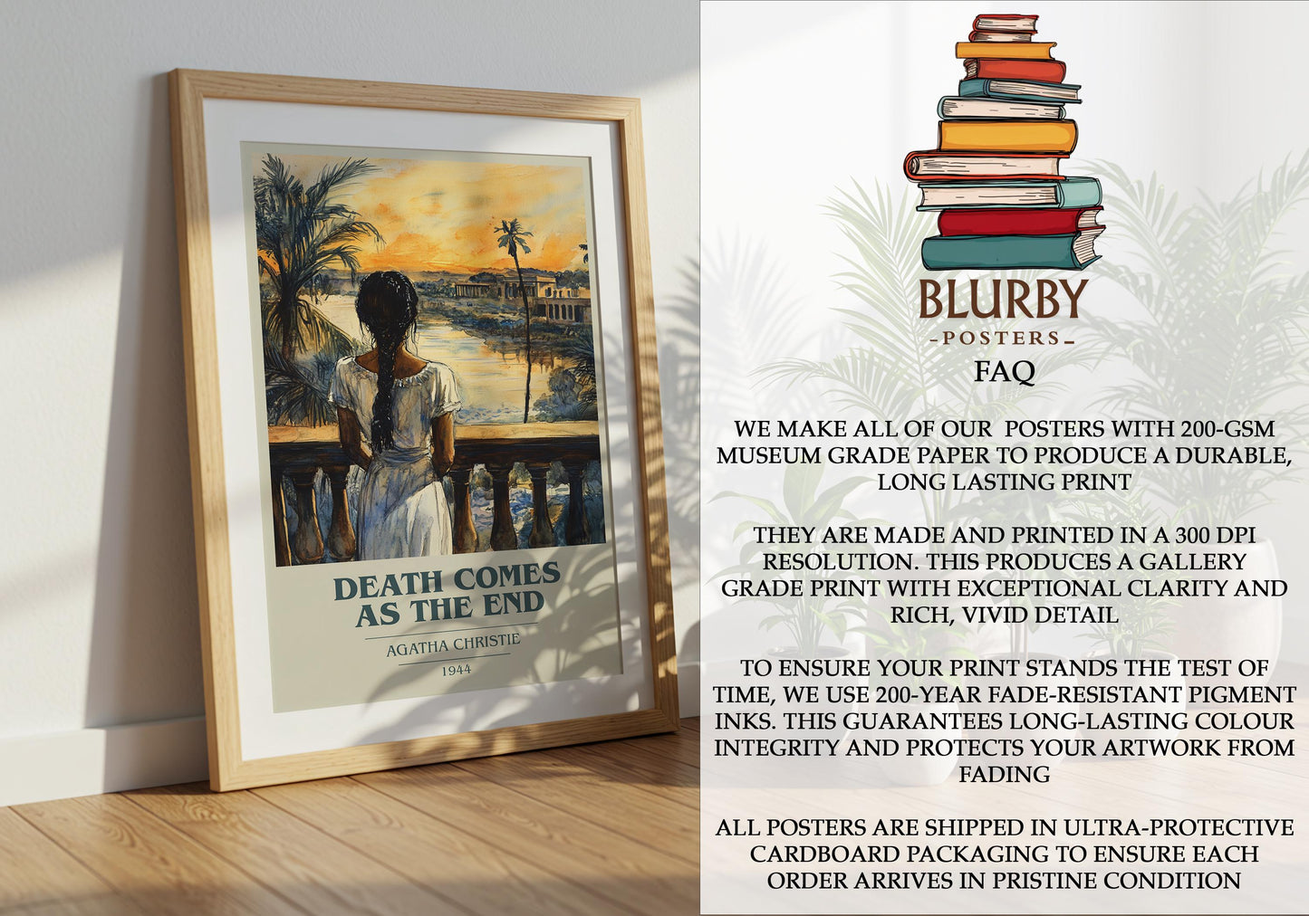 Death Comes At The End by Agatha Christie | Book Poster | Literary Art Gift For Book Lover | Novel Inspired Wall Art | Free Delivery