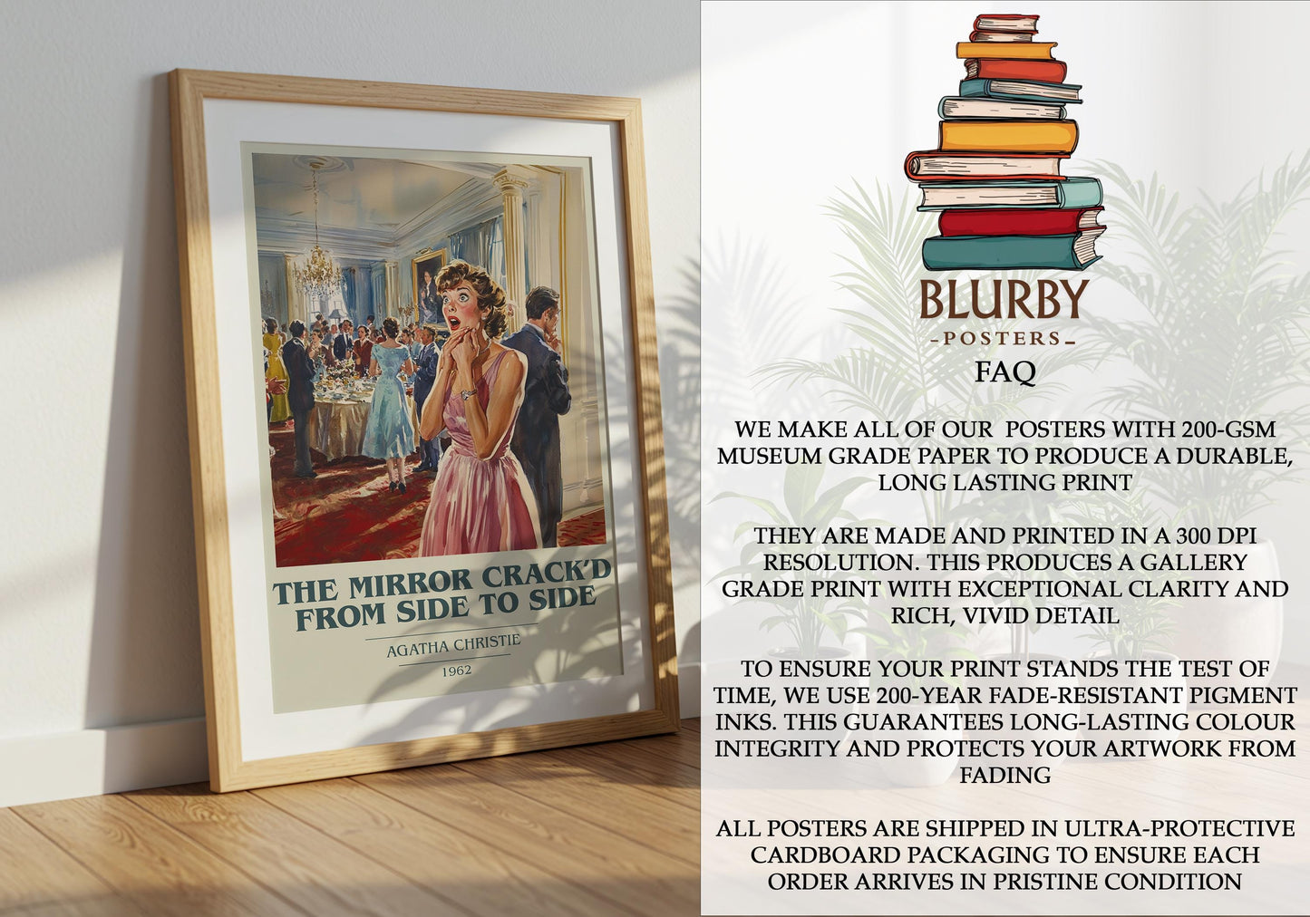 The Mirror Crack'd From Side To Side by Agatha Christie | Book Poster | Literary Art Gift For Book Lover | Novel Inspired Wall Art