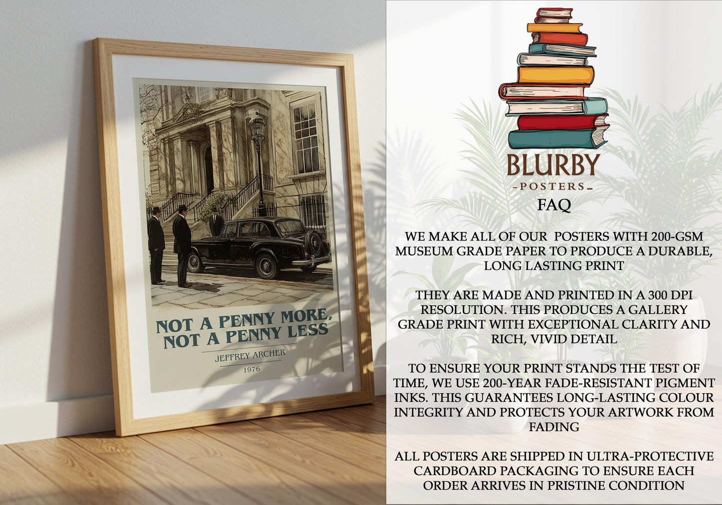 Not A Penny More, Not A Penny Less by Jeffrey Archer | Book Poster | Literary Art Gift For Book Lover | Novel Inspired Wall Art