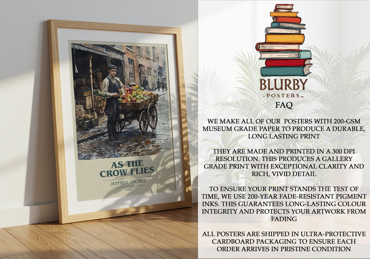 As The Crow Flies by Jeffrey Archer | Book Poster | Literary Art Gift For Book Lover | Novel Inspired Wall Art