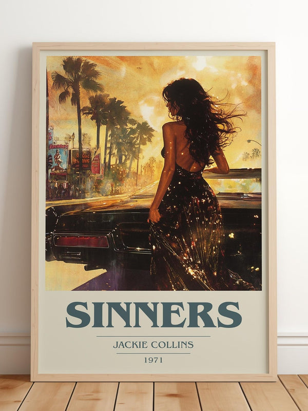Sinners book cover print in frame leaning in hallway – romance wall art