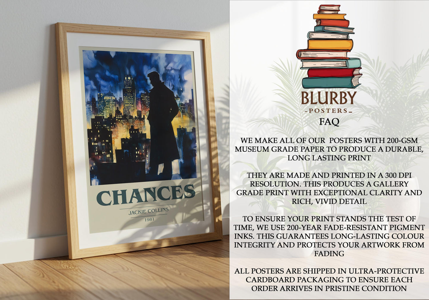 Chances by Jackie Collins | Book Poster | Literary Art Gift For Book Lover | Novel Inspired Wall Art