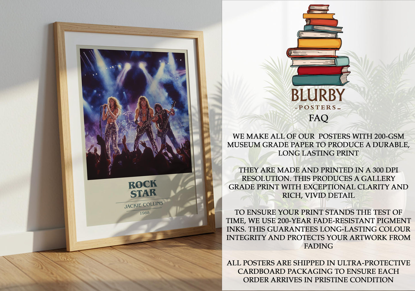 Rock Star by Jackie Collins | Book Poster | Literary Art Gift For Book Lover | Novel Inspired Wall Art