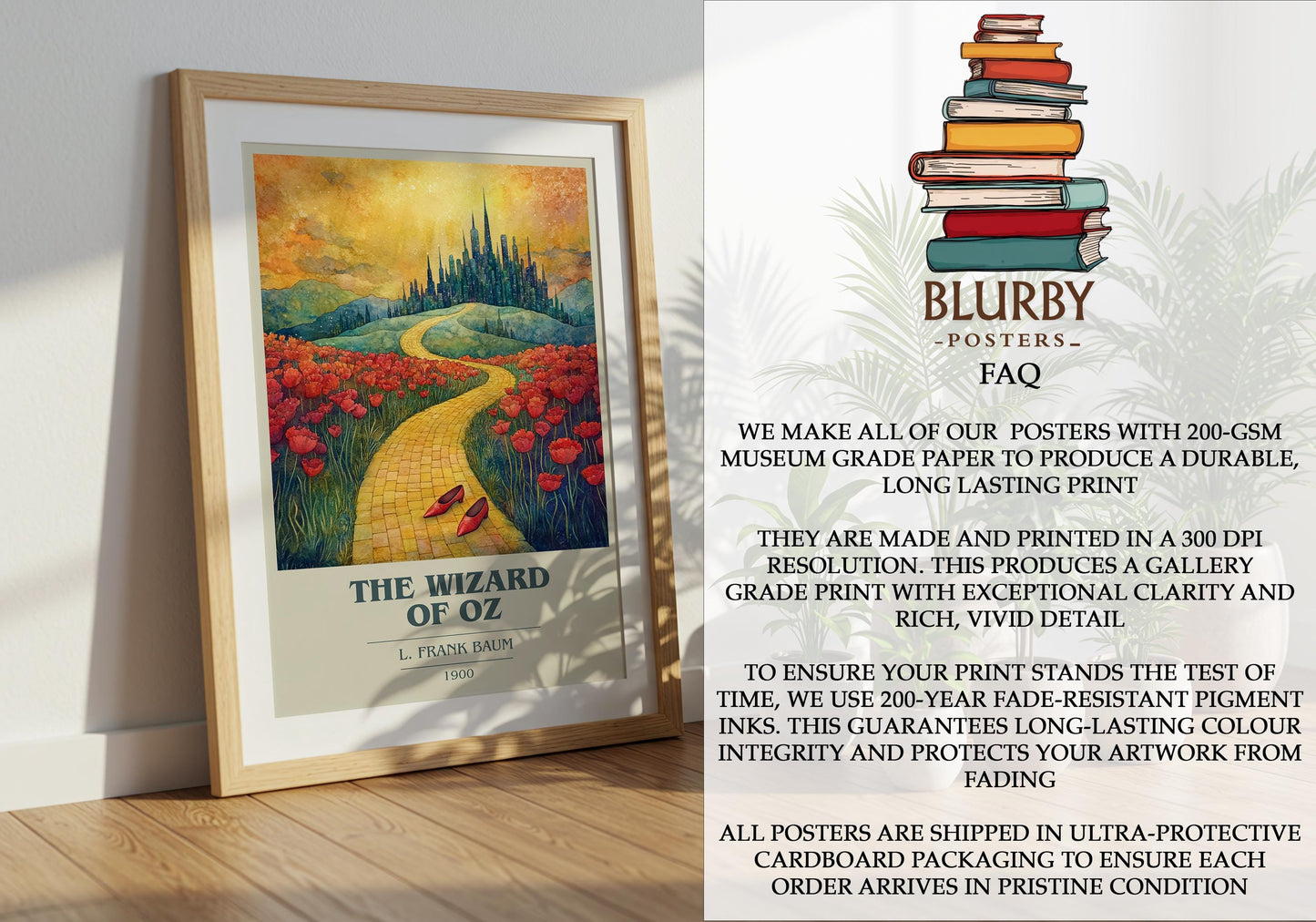 The Wizard Of Oz by L. Frank Baum | Book Poster | Literary Art Gift For Book Lover | Novel Inspired Wall Art