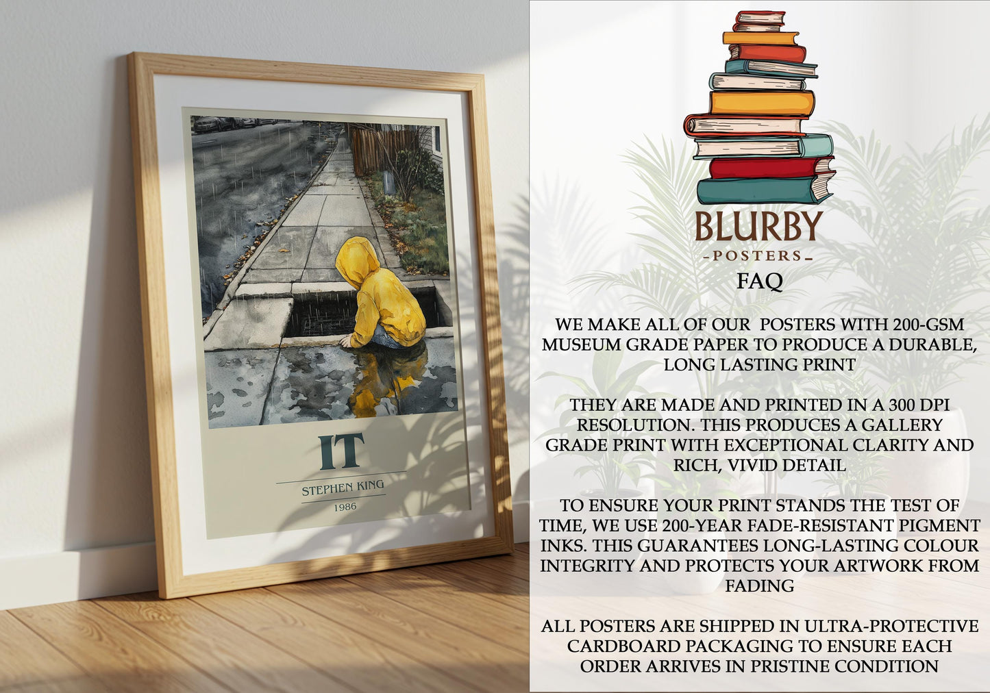 IT by Stephen King | Book Poster | Literary Art Gift For Book Lover | Novel Inspired Wall Art | Free Delivery