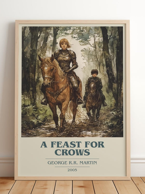 A Feast For Crows book cover print in frame leaning in hallway – fantasy wall art