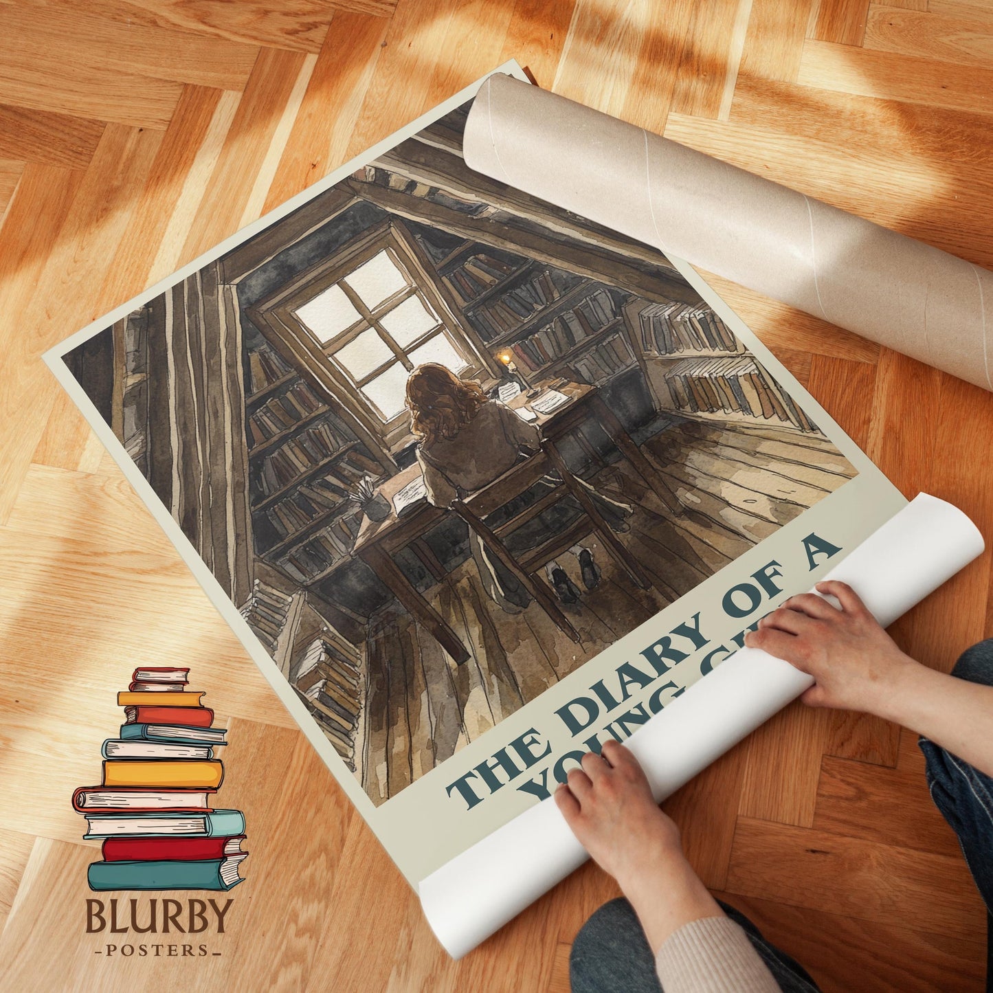 The Diary Of A Young Girl book cover poster paired in gallery wall – literary art prints