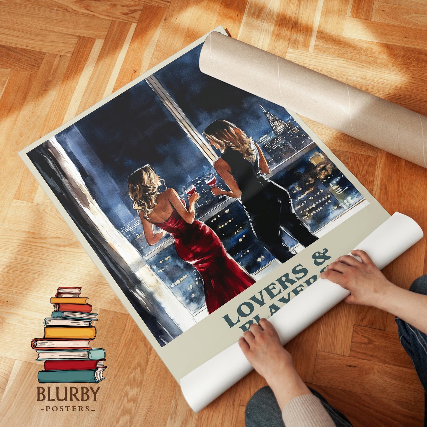 Lovers and Players book poster packaging – museum-quality print rolled in protective tube