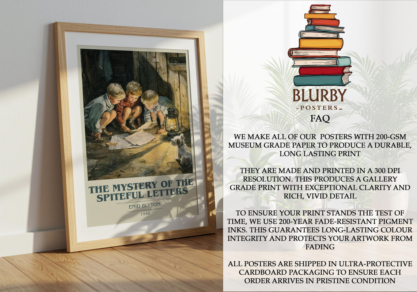 The Mystery of the Spiteful Letters by Enid Blyton | Book Poster | Literary Art Gift For Book Lover | Novel Inspired Wall Art