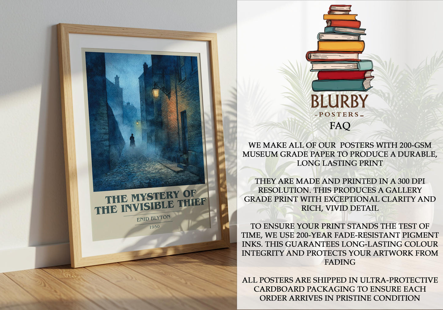 The Mystery of the Invisible Thief by Enid Blyton | Book Poster | Literary Art Gift For Book Lover | Novel Inspired Wall Art