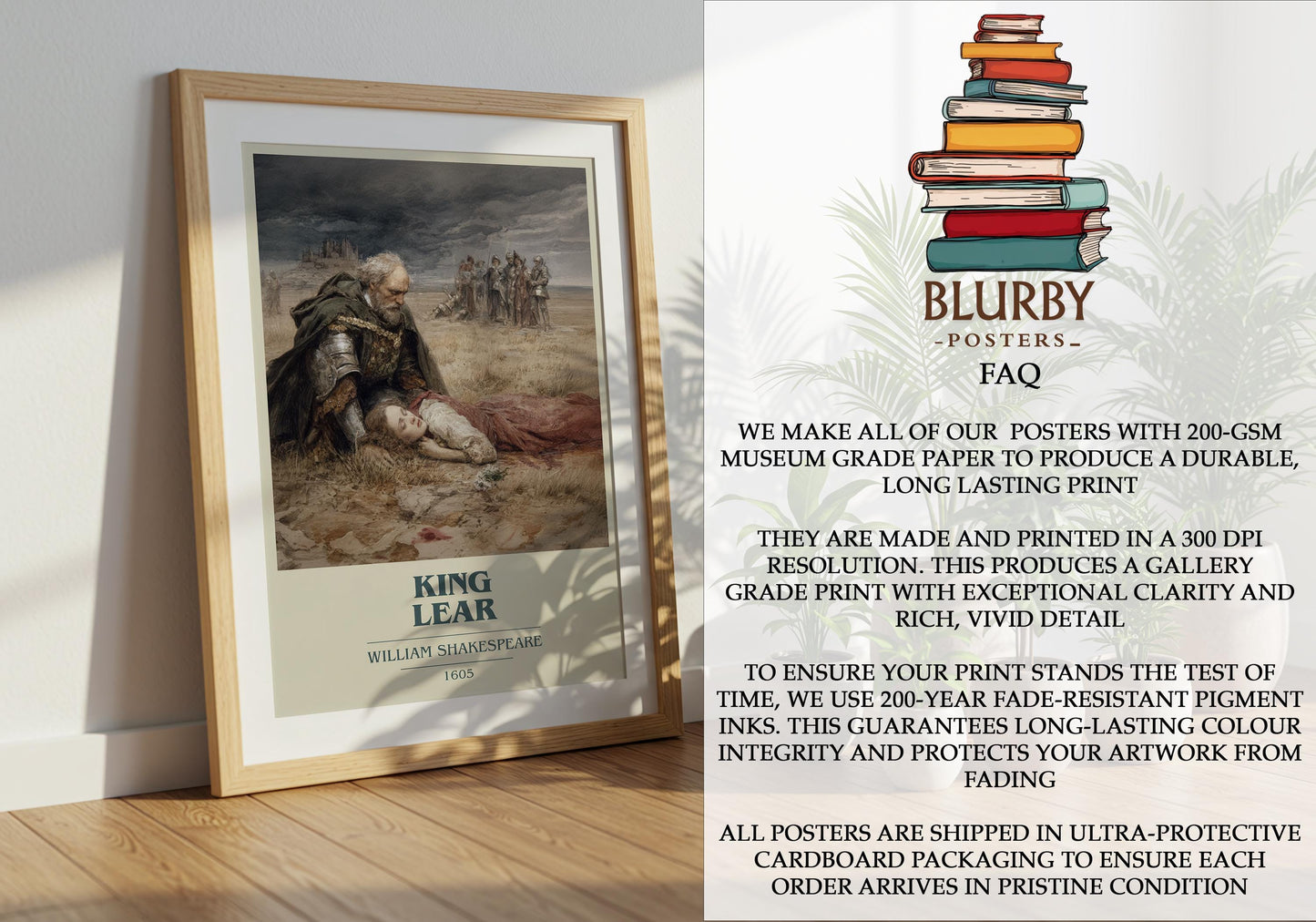 King Lear by William Shakespeare | Book Poster | Literary Art Gift For Book Lover | Novel Inspired Wall Art | Free Delivery