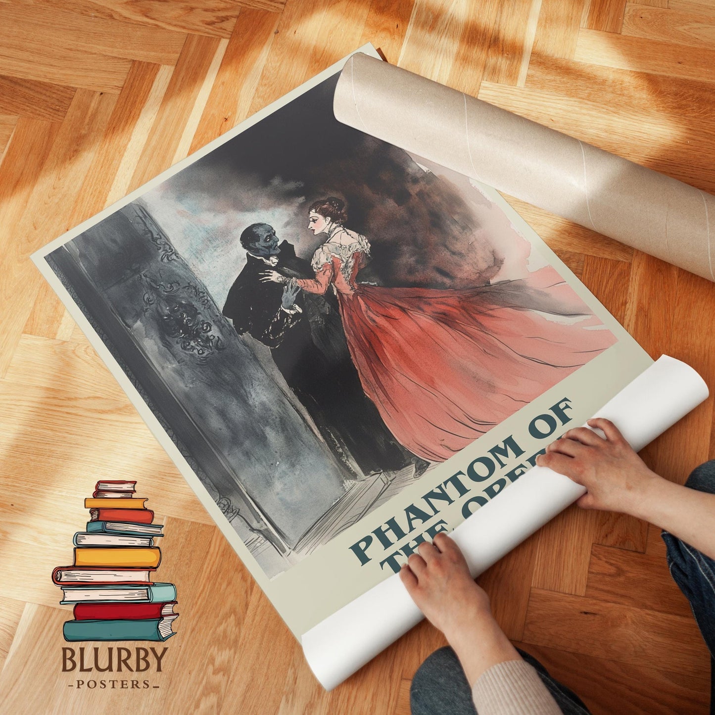 The Phantom of the Opera book poster packaging – museum-quality print rolled in protective tube