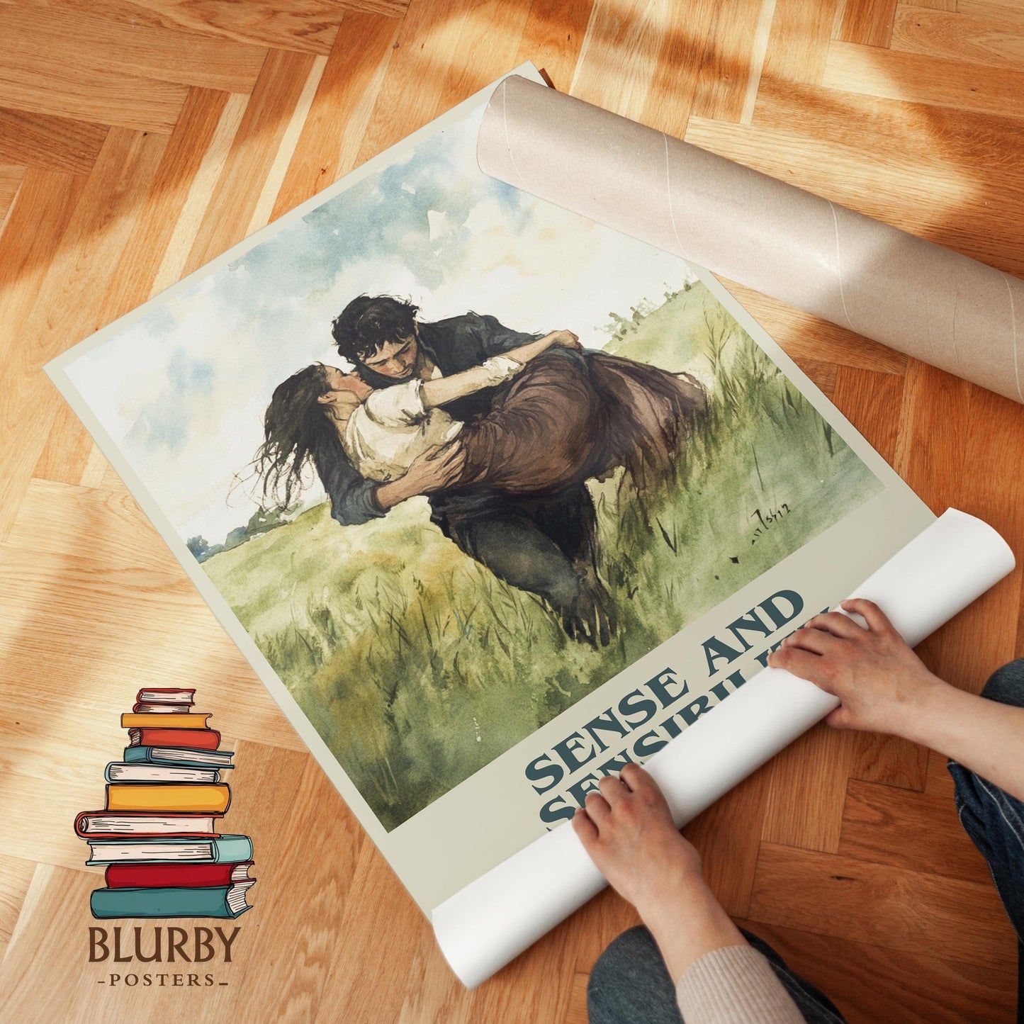 Sense and Sensibility book poster packaging – museum-quality print rolled in protective tube