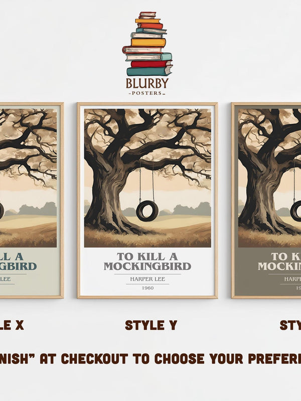 To Kill A Mockingbird book cover print in frame leaning in hallway – classic literature wall art