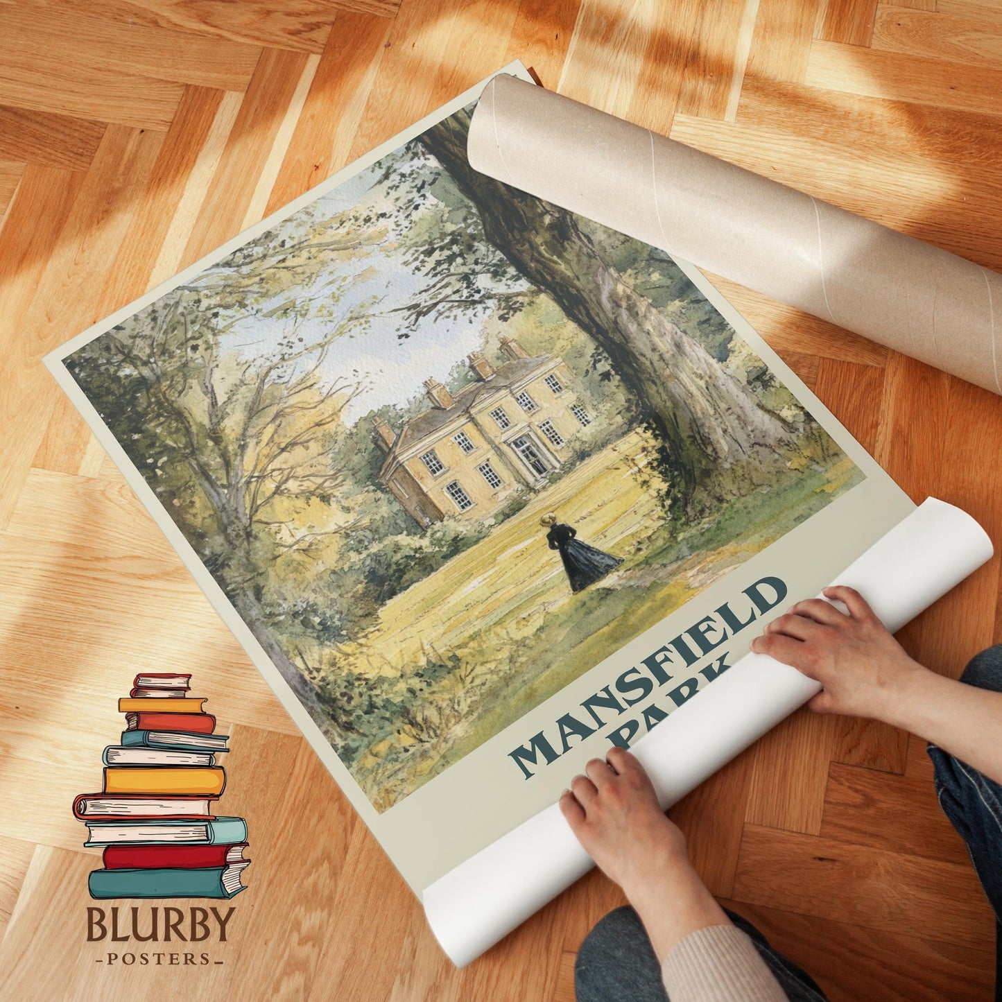 Mansfield Park book cover poster paired in gallery wall – literary art prints