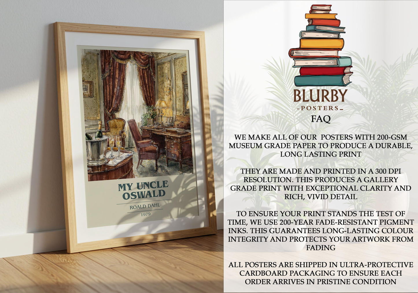 My Uncle Oswald by Roald Dahl | Book Poster | Literary Art Gift For Book Lover | Novel Inspired Wall Art | Free Delivery