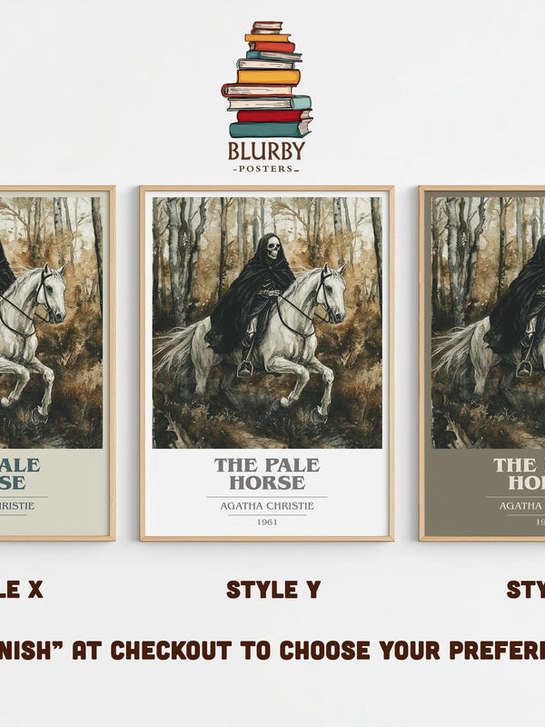 The Pale Horse book cover poster colour and style options – Agatha Christie book art