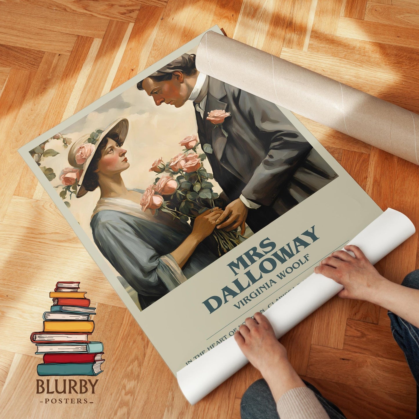Mrs Dalloway book poster packaging – museum-quality print rolled in protective tube