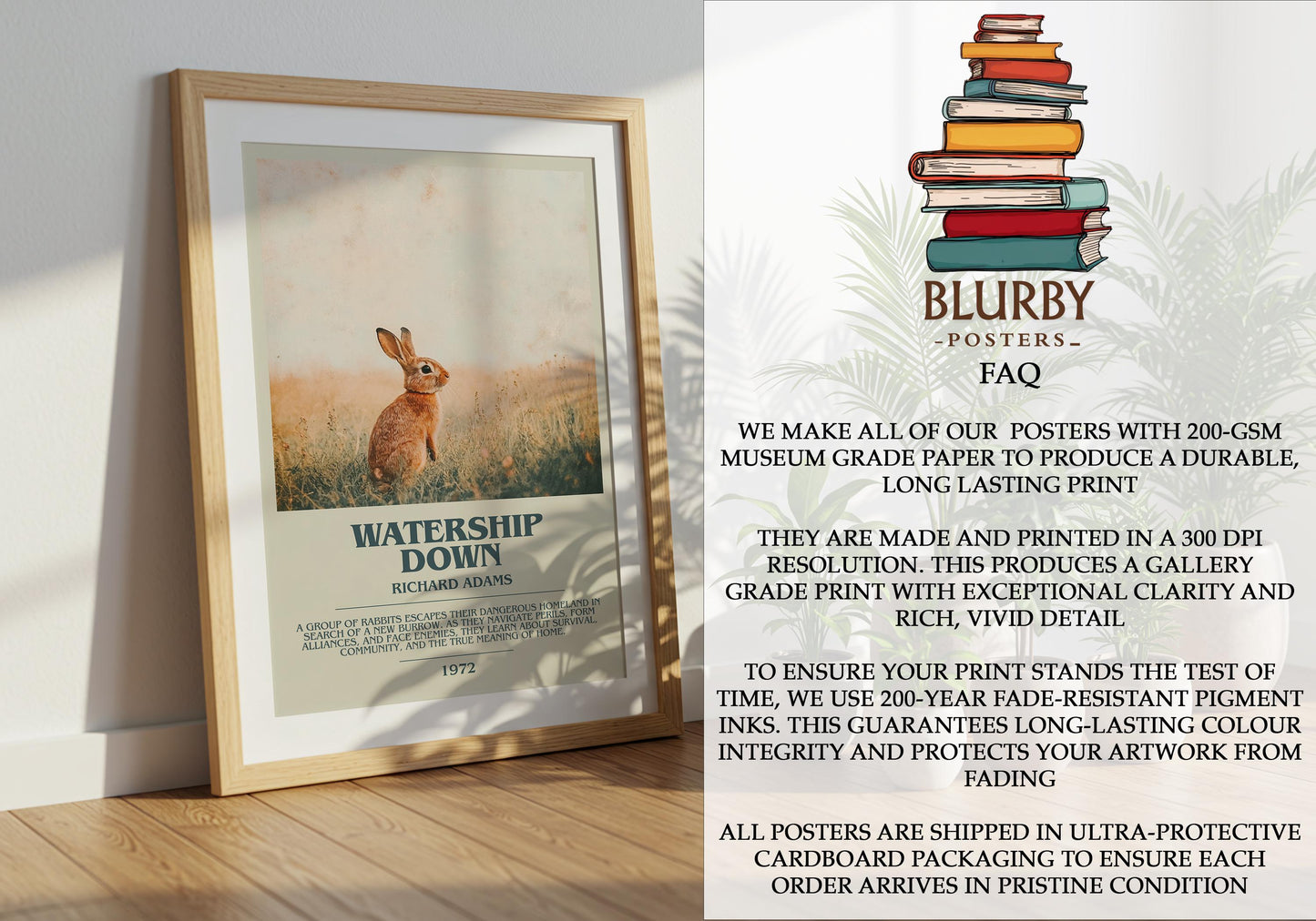 Watership Down by Richard Adams | Descriptive Modern Book Art | Poster