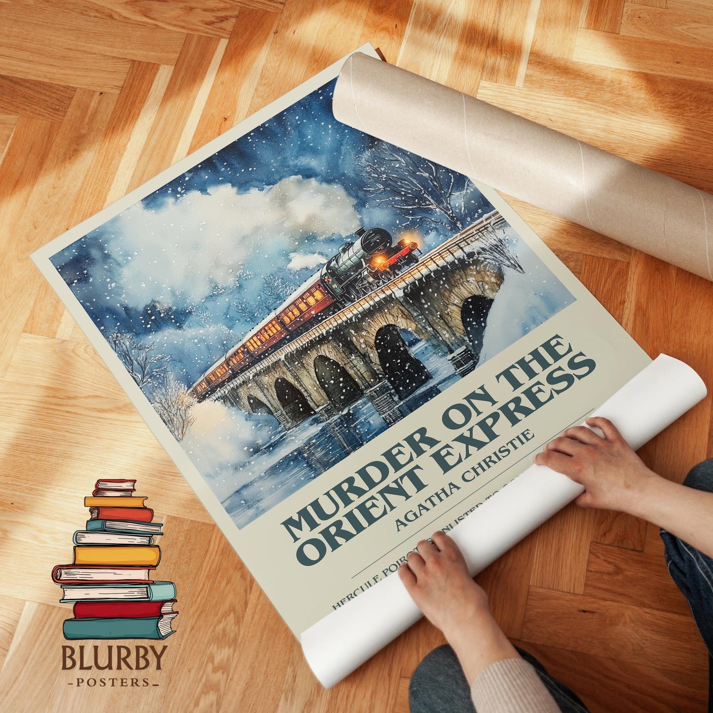 Murder On The Orient Express book poster packaging – museum-quality print rolled in protective tube