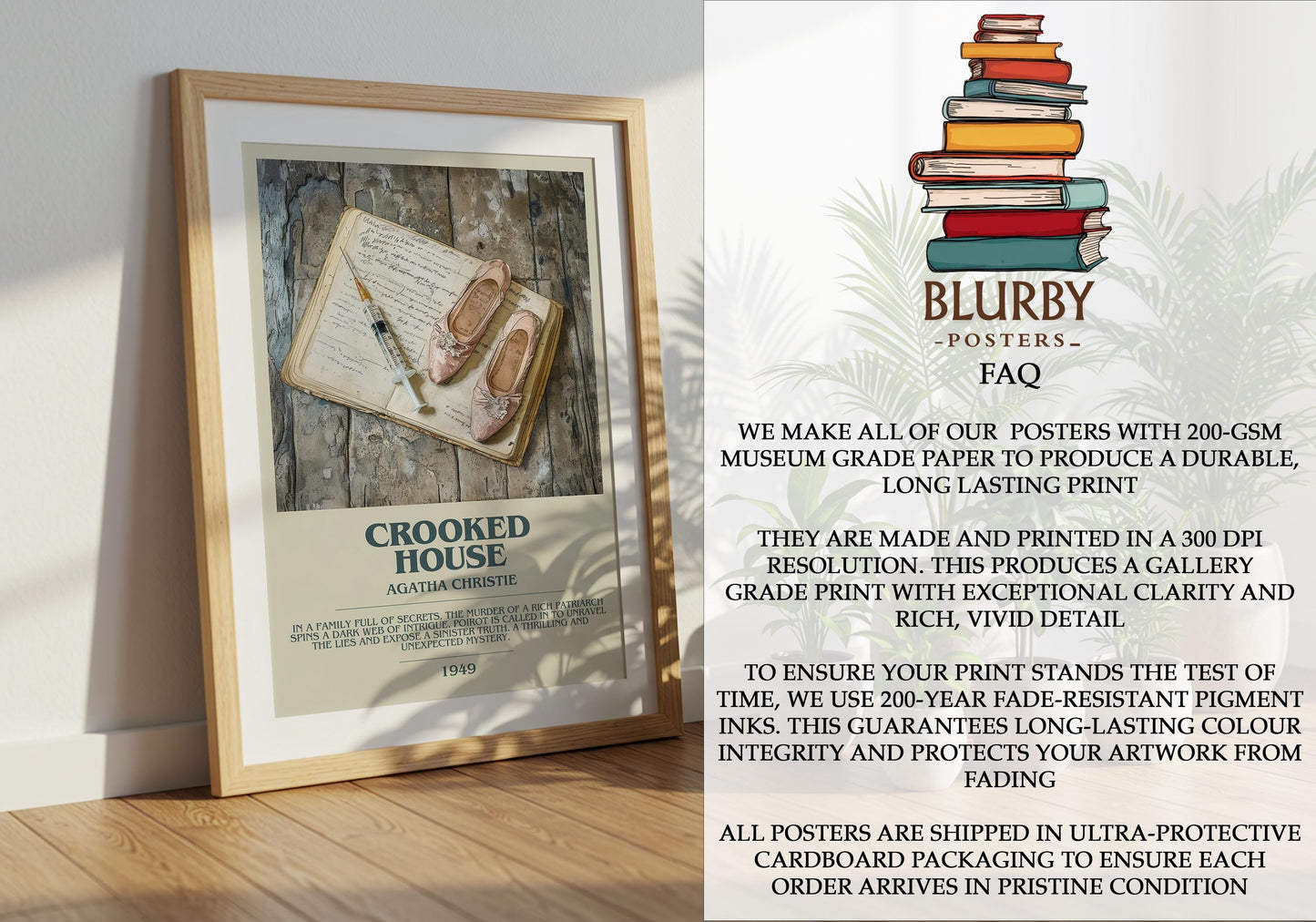 Crooked House by Agatha Christie | Descriptive Modern Book Art | Poster