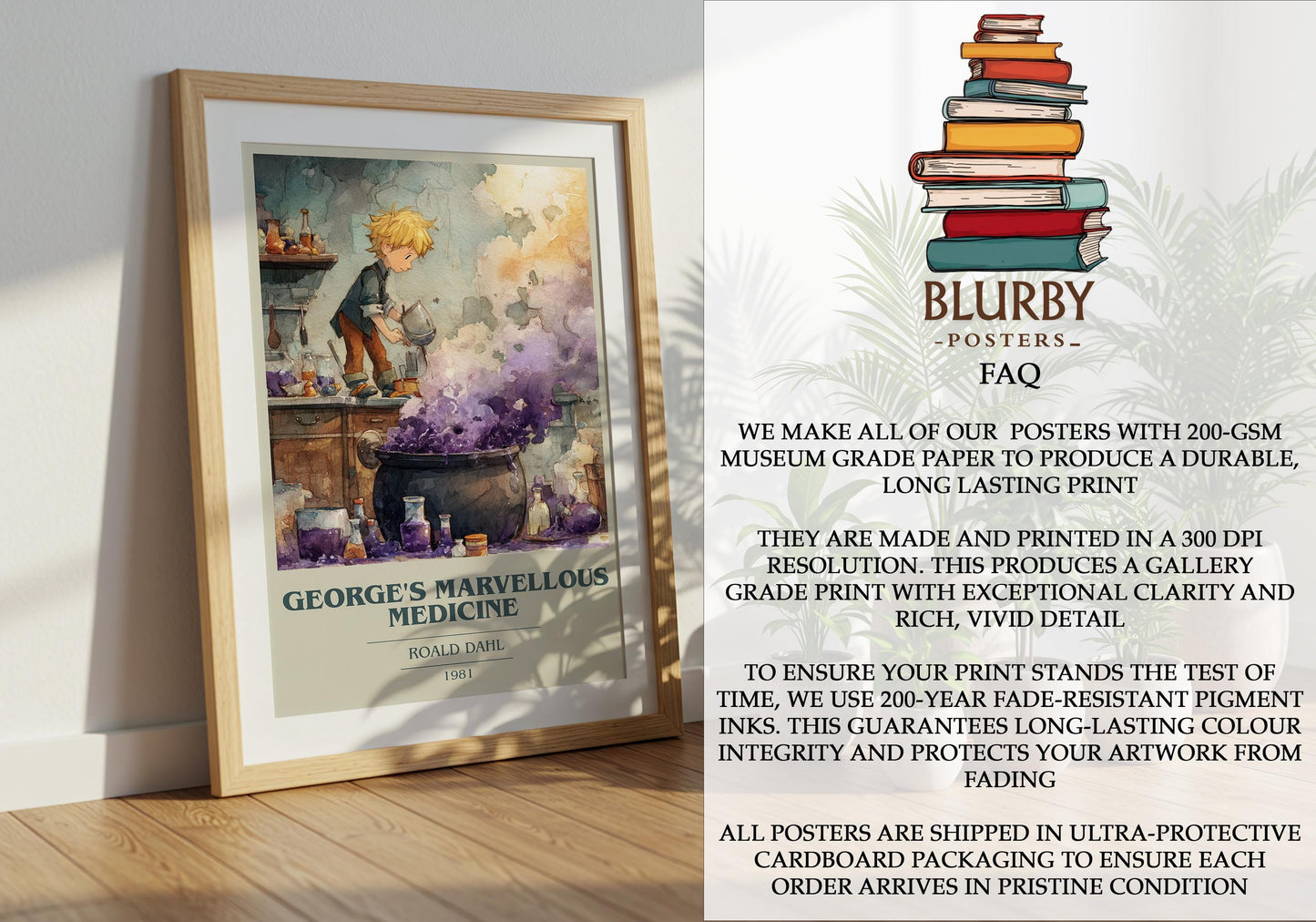 George's Marvelous Medicine by Roald Dahl | Book Poster | Literary Art Gift For Book Lover | Novel Inspired Wall Art | Free Delivery