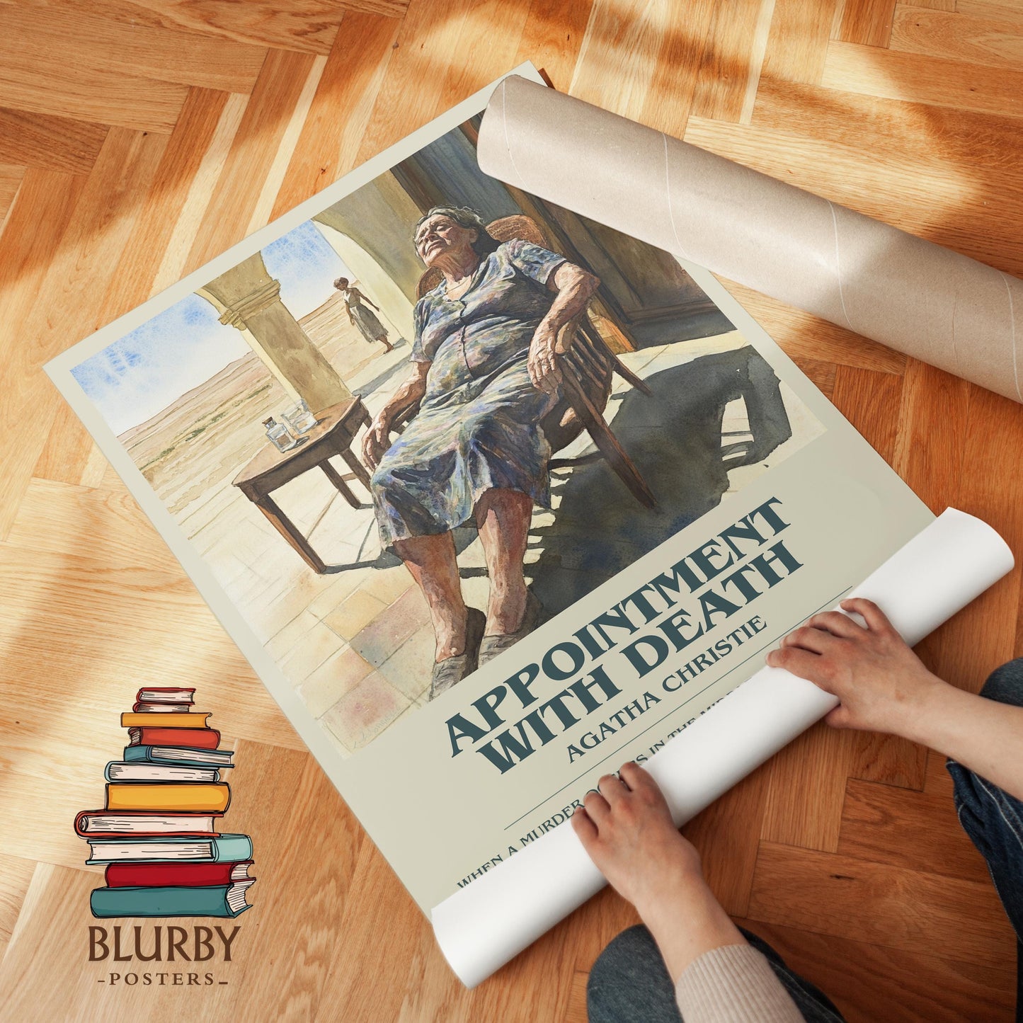 Appointment with Death book poster packaging – museum-quality print rolled in protective tube