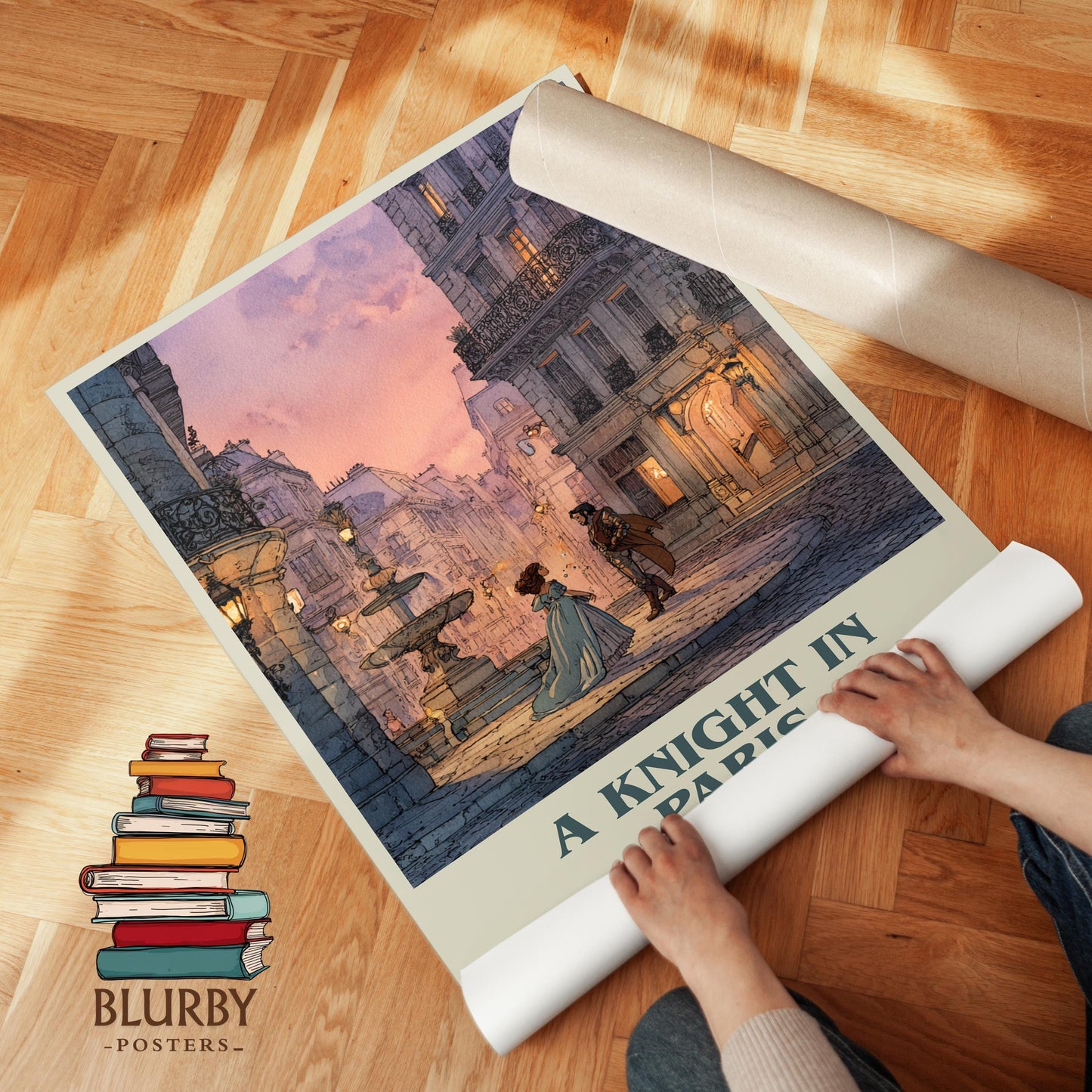 A Knight in Paris book poster packaging – museum-quality print rolled in protective tube