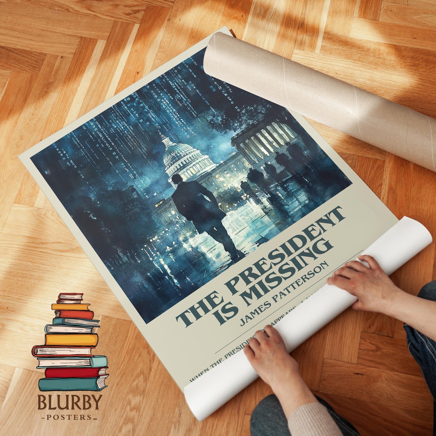The President Is Missing book poster packaging – museum-quality print rolled in protective tube