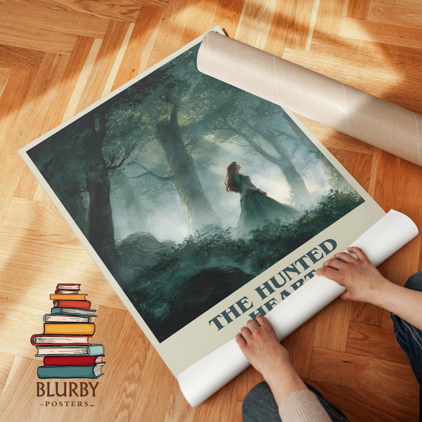 The Hunted Heart book poster packaging – museum-quality print rolled in protective tube