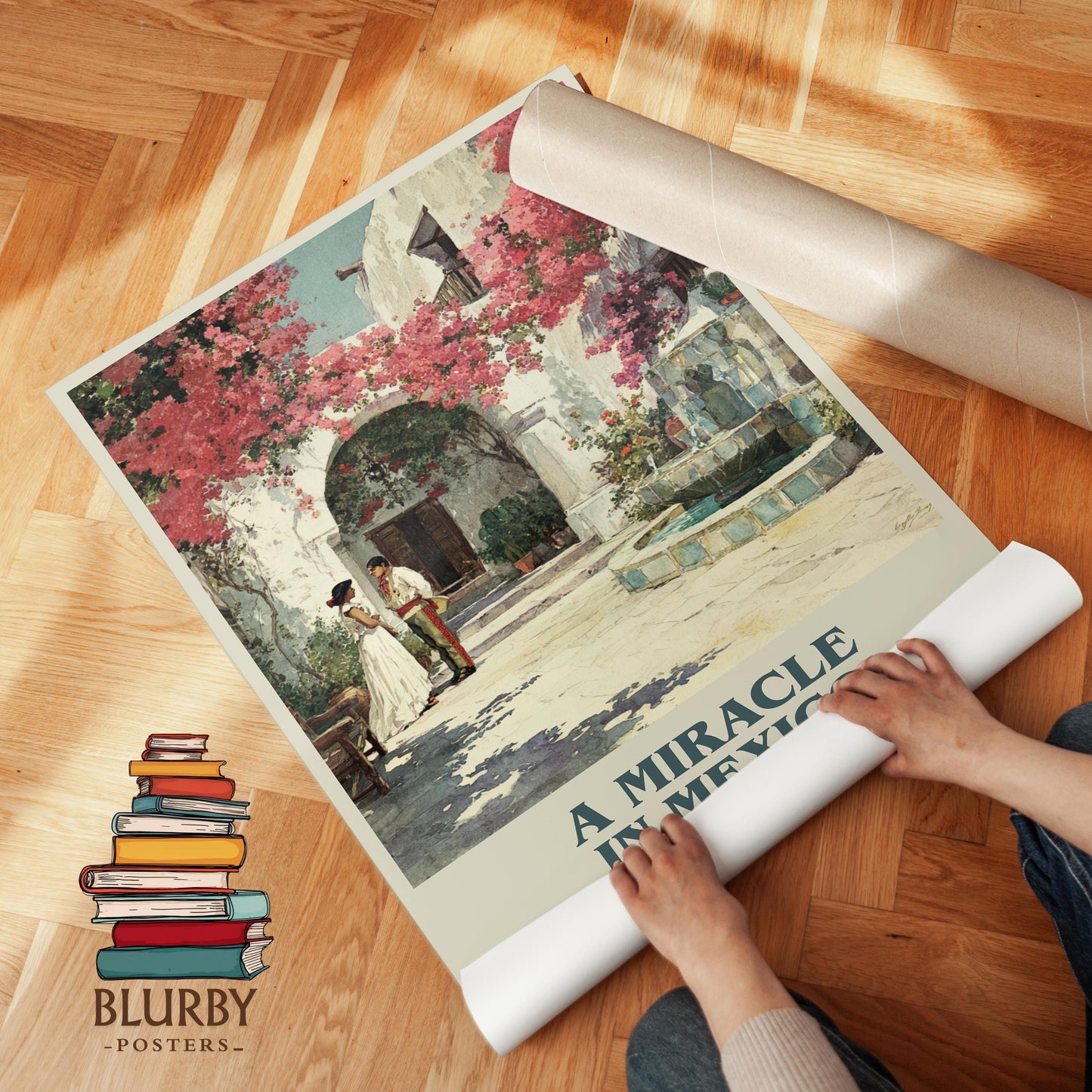 A Miracle in Mexico book poster packaging – museum-quality print rolled in protective tube
