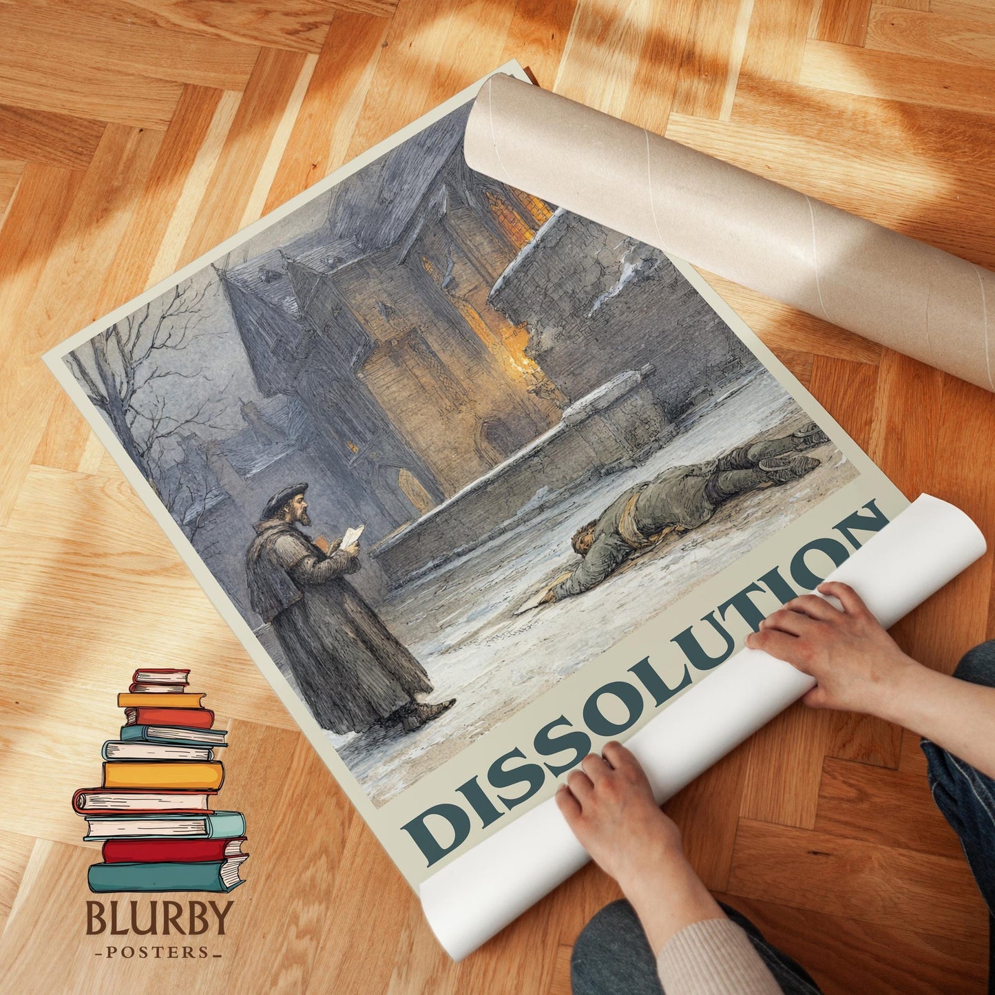 Dissolution book poster packaging – museum-quality print rolled in protective tube