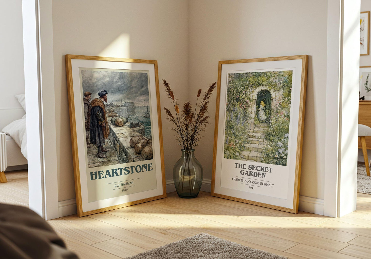 Heartstone book cover poster paired in gallery wall – literary art prints