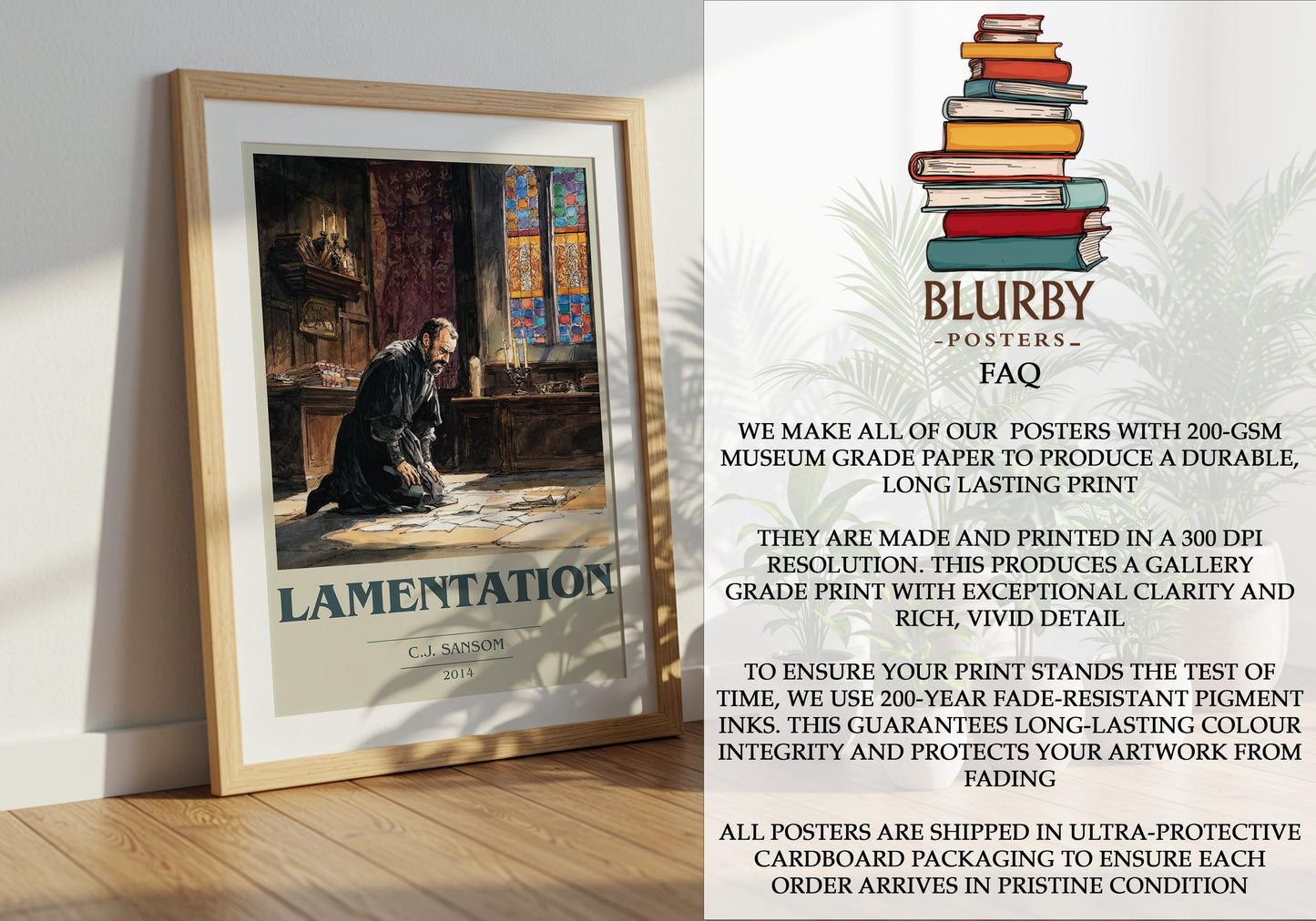Lamentation by C.J. Sansom | Book Poster | Literary Art Gift For Book Lover | Novel Inspired Wall Art | Free Delivery