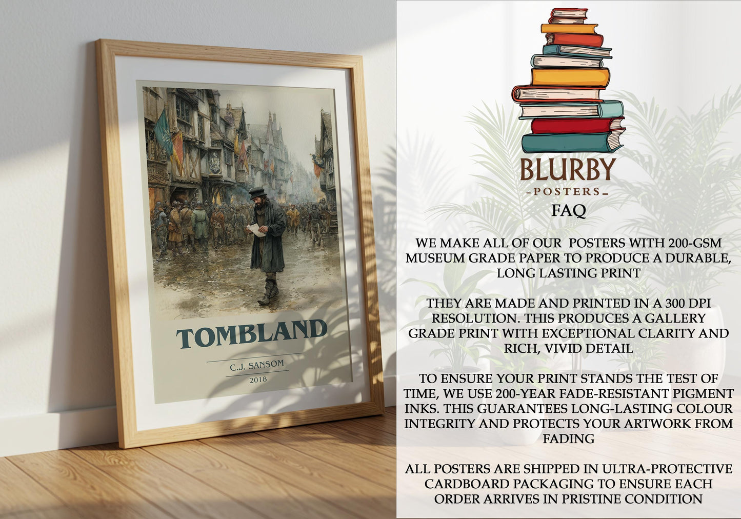Tombland by C.J. Sansom | Book Poster | Literary Art Gift For Book Lover | Novel Inspired Wall Art | Free Delivery
