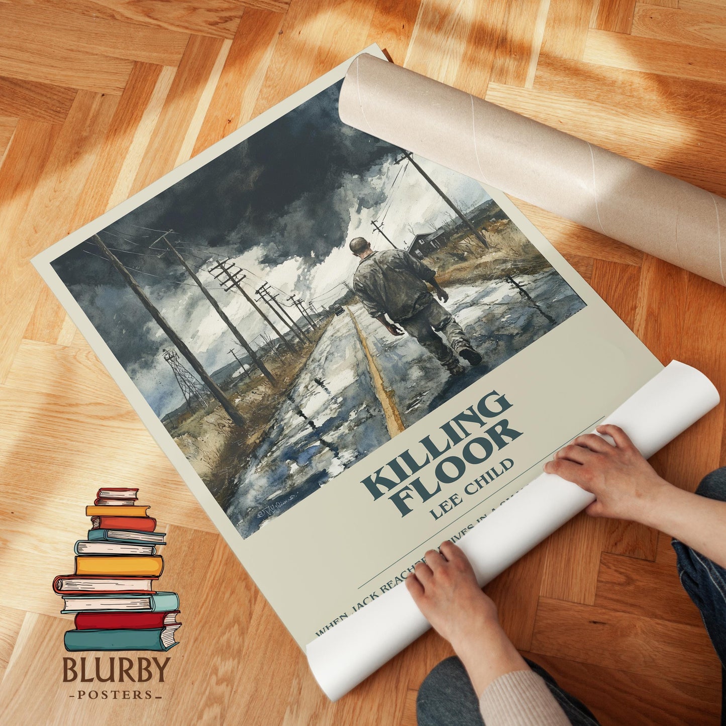 Killing Floor book poster packaging – museum-quality print rolled in protective tube