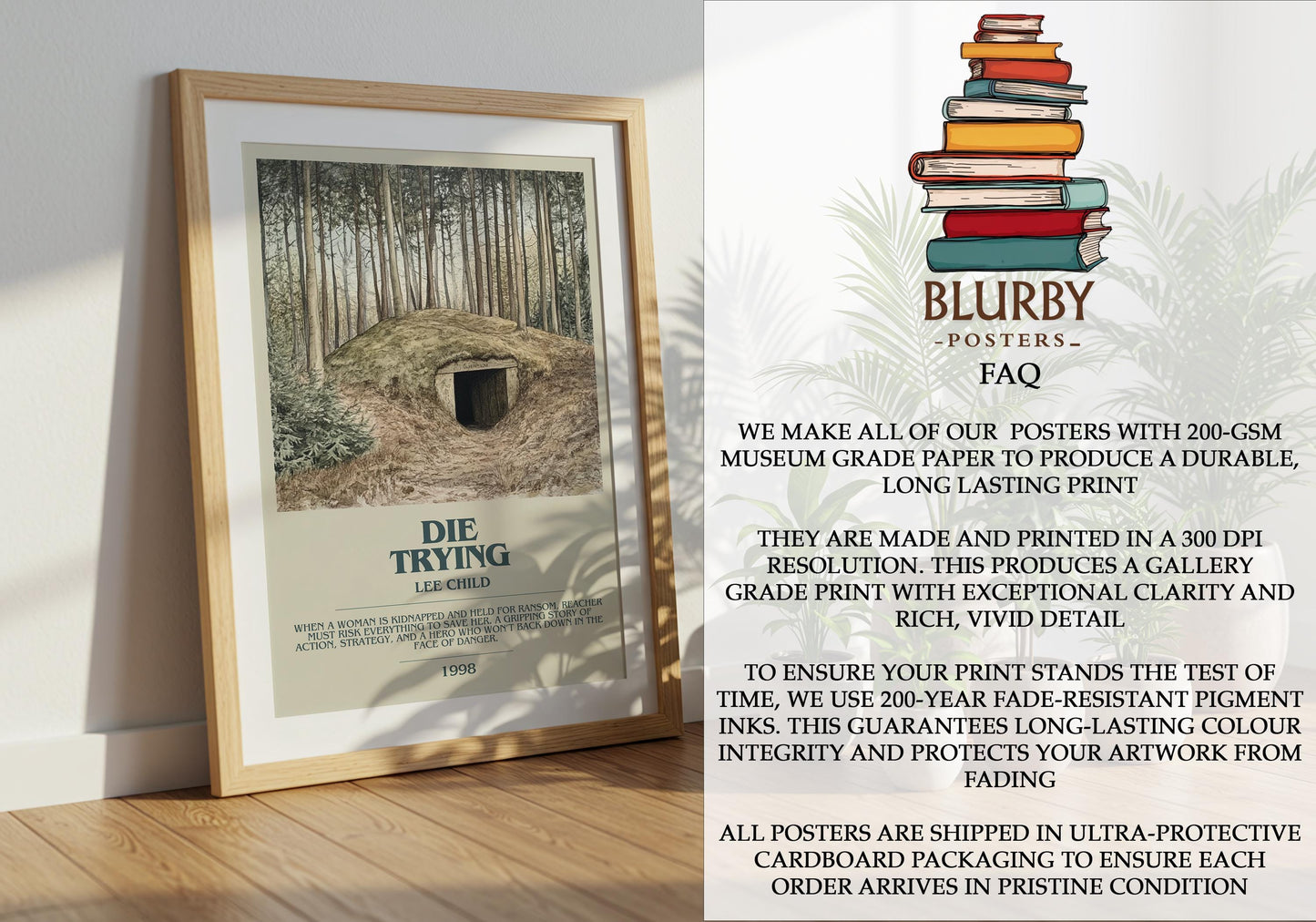 Die Trying by Lee Child | Descriptive Modern Book Art | Poster