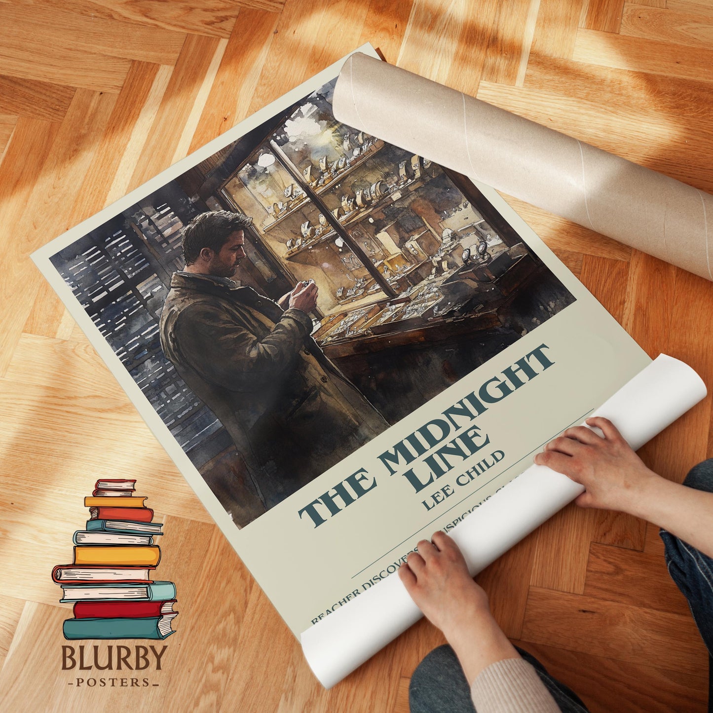 The Midnight Line book poster packaging – museum-quality print rolled in protective tube