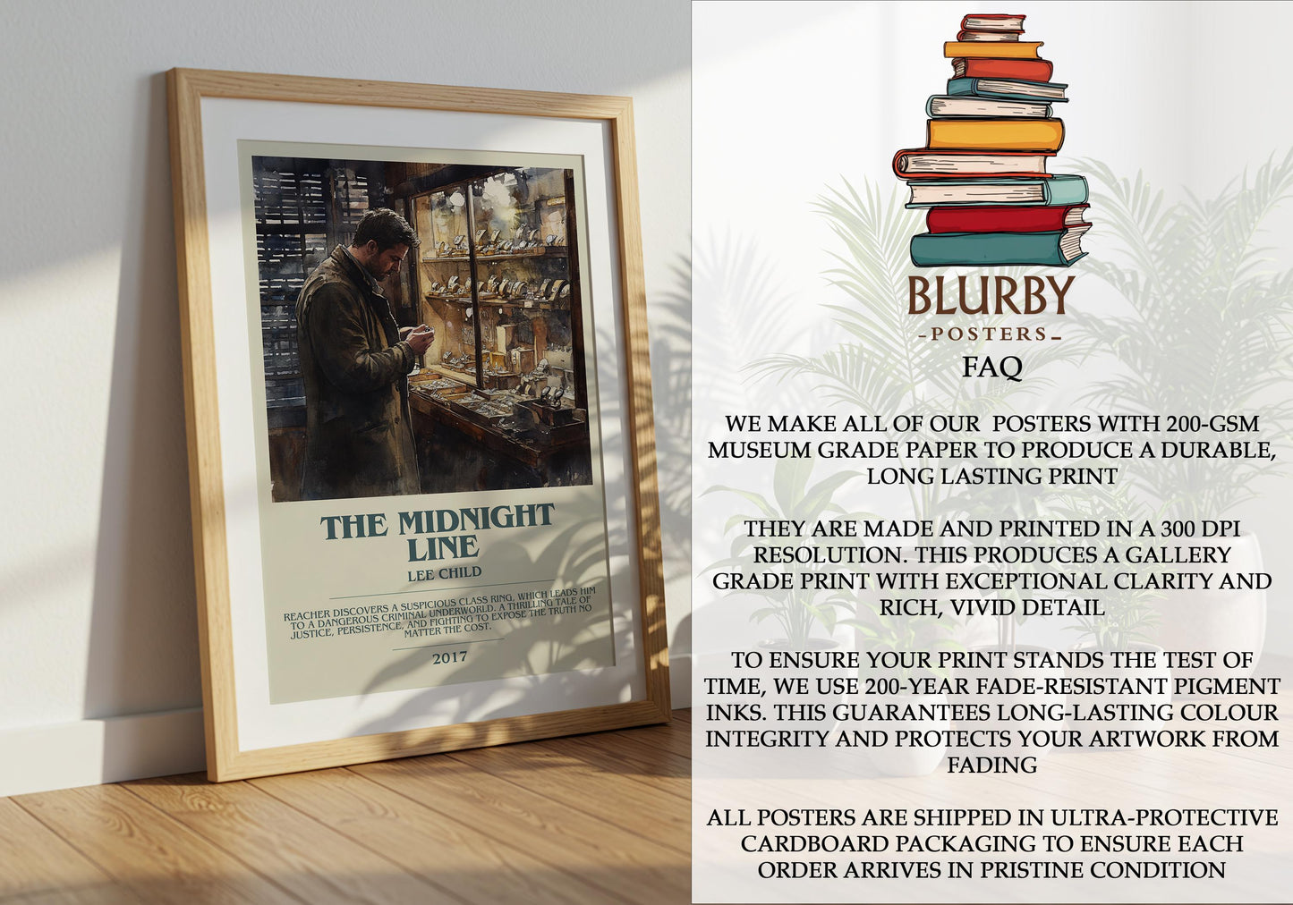 The Midnight Line by Lee Child | Descriptive Modern Book Art | Poster