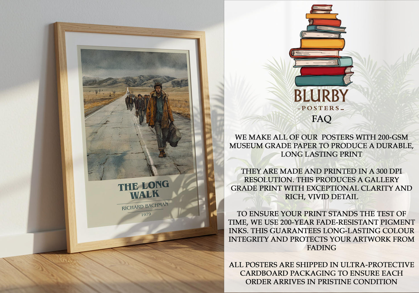 The Long Walk by Richard Bachman | Book Poster | Literary Art Gift For Book Lover | Novel Inspired Wall Art | Free Delivery